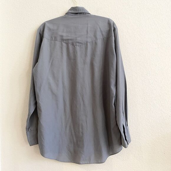Ely Plains Pearl Snap Shirt Long Sleeve Gray Size 16 1/2 34-35 * - Picture 10 of 10
